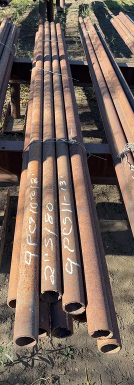 Steel Pipe Assortment Lot (9pcs.) - 2" Diameter x 10'-13' Length