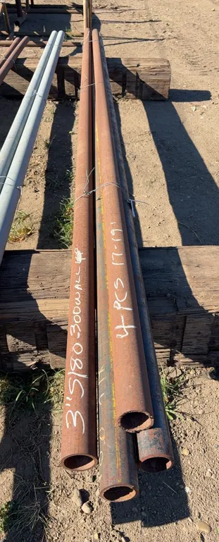 Steel Pipe Assortment Lot (4 pcs.) - 3" Diameter x 17'-19' Length