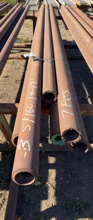 Steel Pipe Assortment Lot (7 pcs.) - 3" Diameter x 14'-17' Length