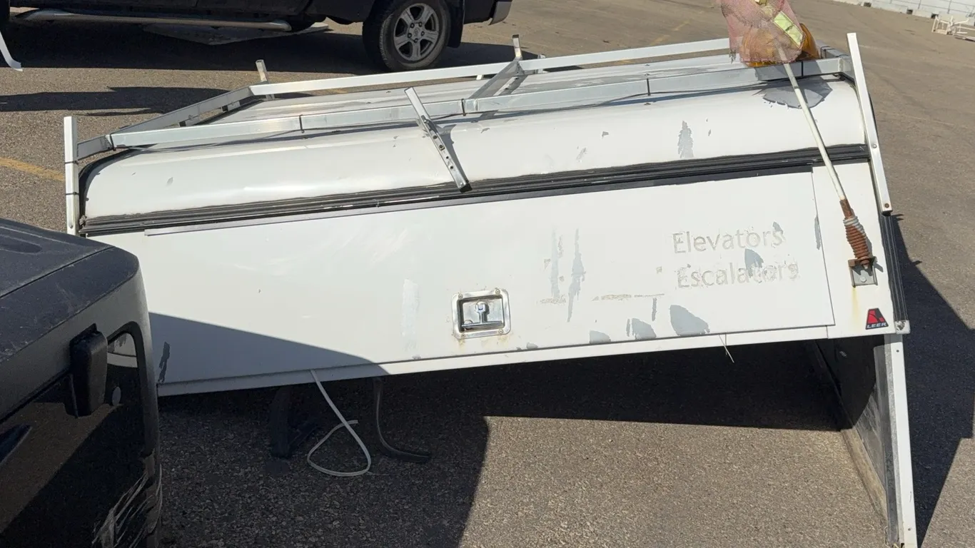Service Truck Canopy with Beacon Light and Ladder Rack