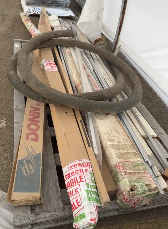 Ceiling Suspension System Components, Aluminum Track & Industrial Hose Lot
