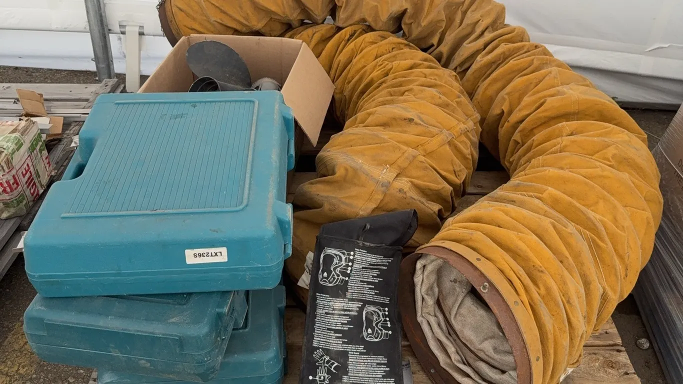 Portable Ventilation Ducting, Propeller & Assorted Equipment Case Lot
