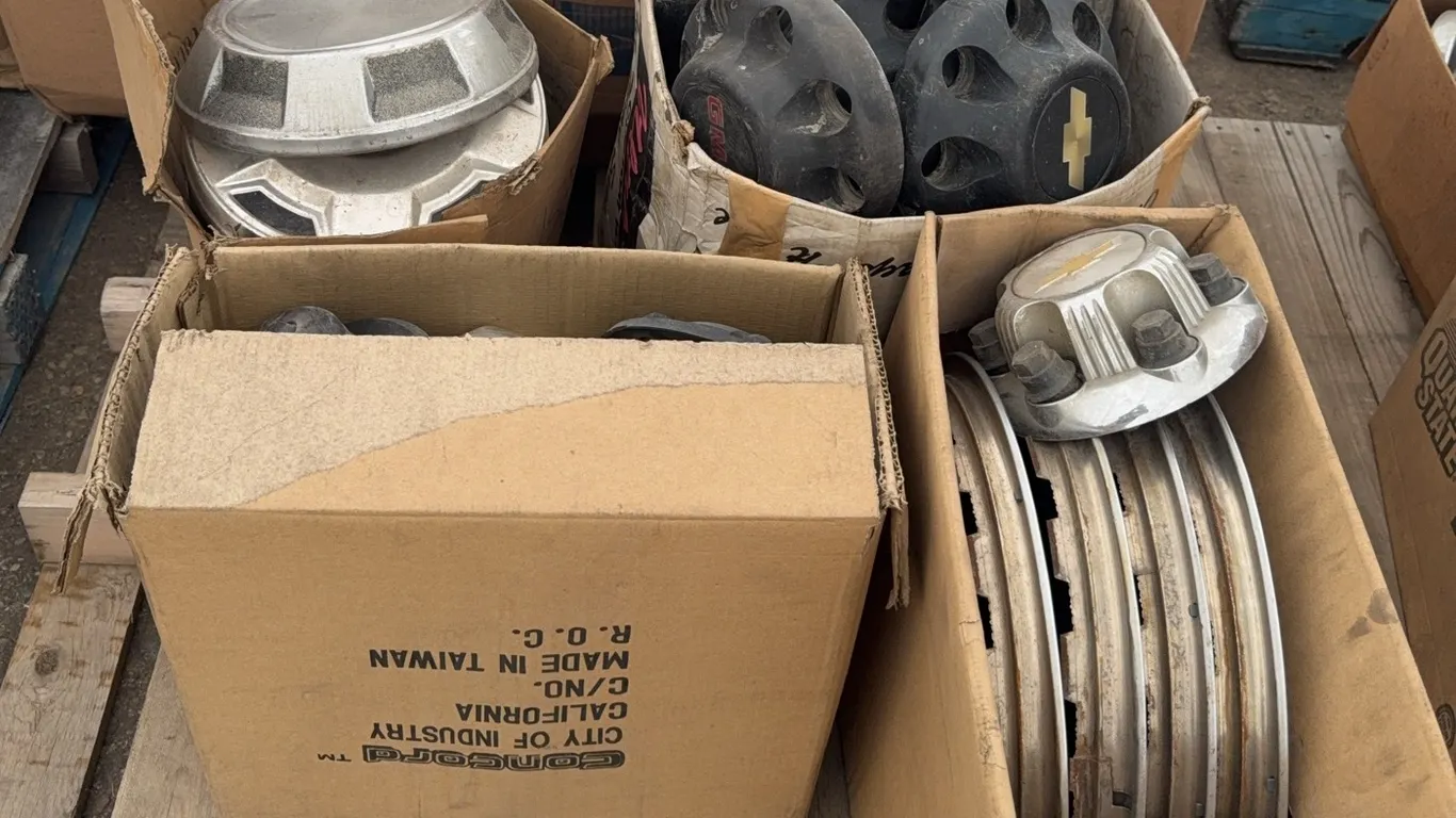 Mixed Automotive Hubcap, Wheel Cover & Center Cap Lot Featuring Chevrolet and GMC Components