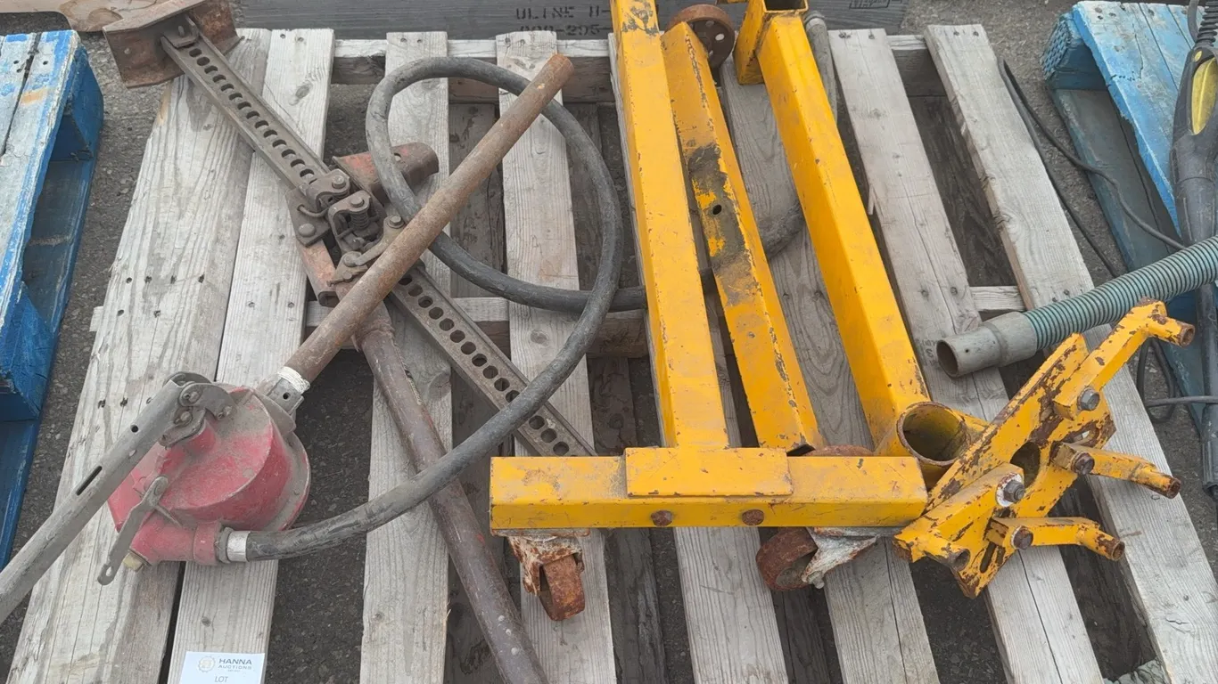 Heavy-Duty Pipe Jack, Rolling Stand Components & Industrial Tooling Lot