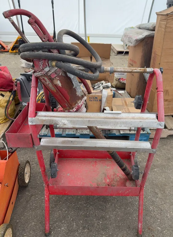 Industrial Pump Cart with Hose and Dispensing Gun Assembly