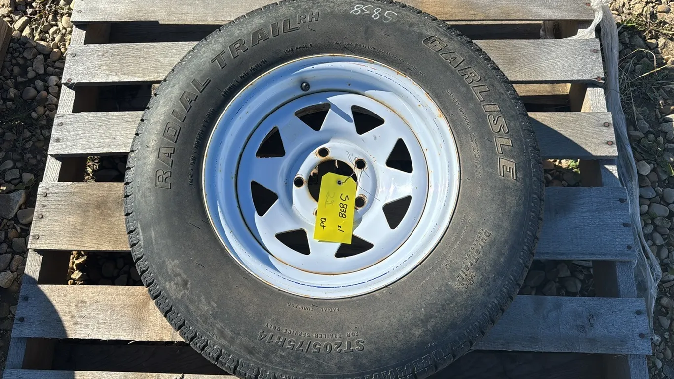 14" Utility Spare Tire and Rim 5x4.5 Bolt Pattern, 8/32 Tread Left (P10-R10-S838)