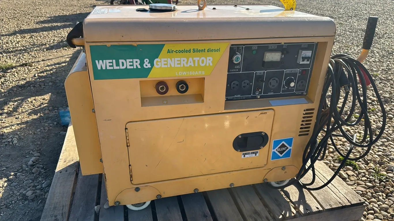 Silent Diesel Welder/ Generator w/ Cables, Has Keys, Seller States Runs (P10-R6-W-S2325)