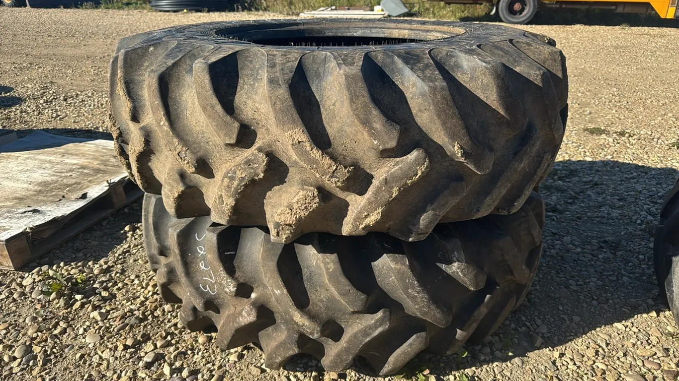 2 Goodyear 16.9-28 Used Front Wheel Tractor Tires (P10-R10-W-S2273)