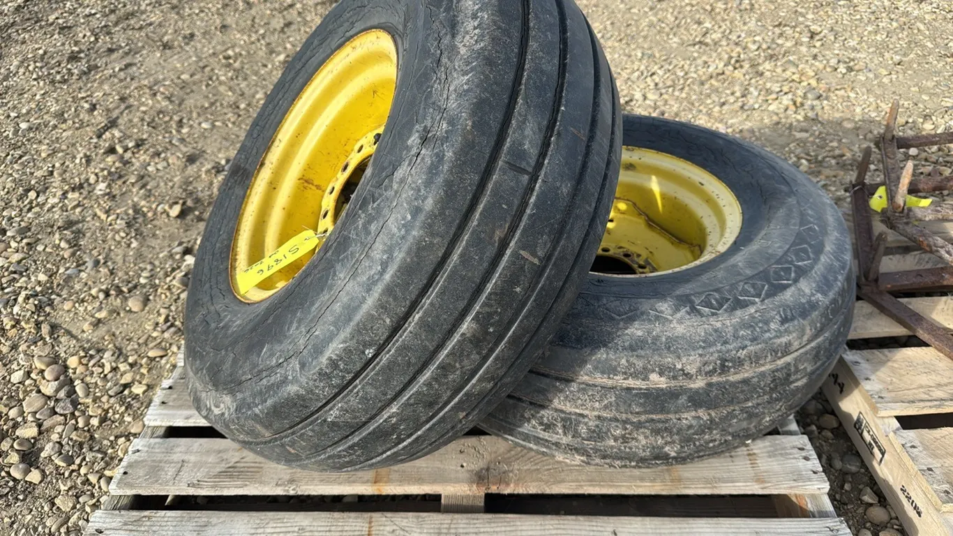 2 Qty Goodyear Tires 11L-14 on 6 Bolt Hole Rims (P10-R8-E-S1896)