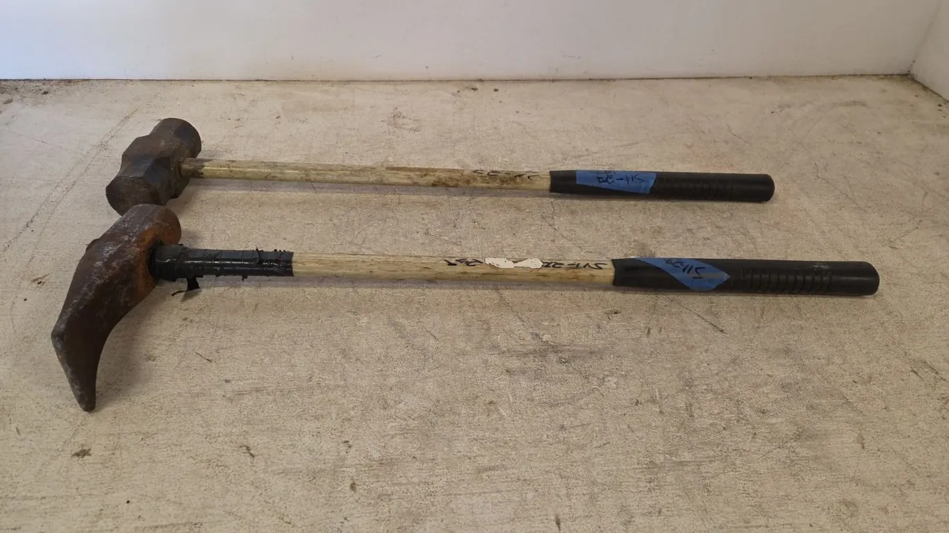 2 Sledgehammer Heavy Duty, 1 Sledgehammer and 1 Ship Maul, Marked 27 (P9-L-S11)