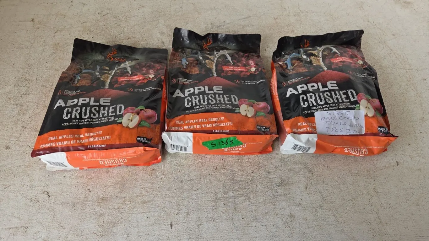 3 Bags Apple Crushed Deer Attractant Marked 54 (P9-K-S1365)