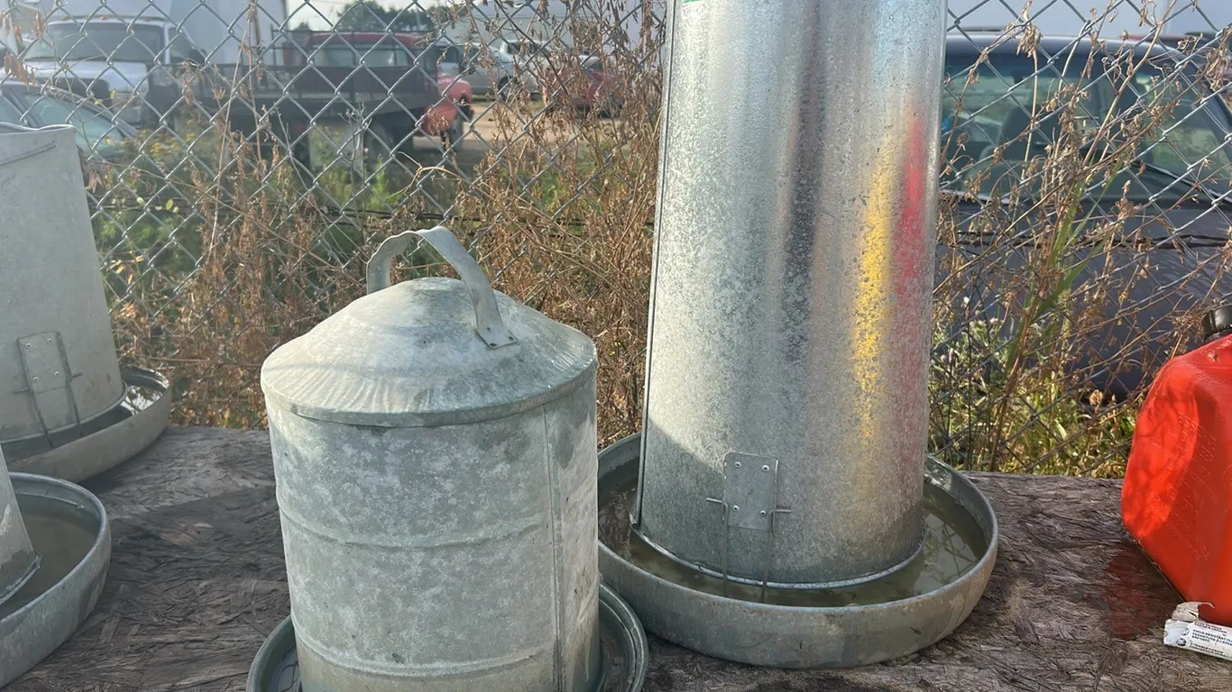 Chicken Waterer & Feeder, Marked A (P9-Out-K-S275)