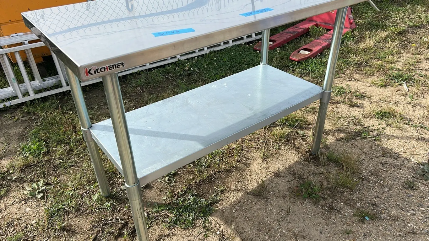 Kitchener Brand Stainless-Steel Worktable w/Lower Storage Shelf, Item 43 (P9-Out-K-S11)