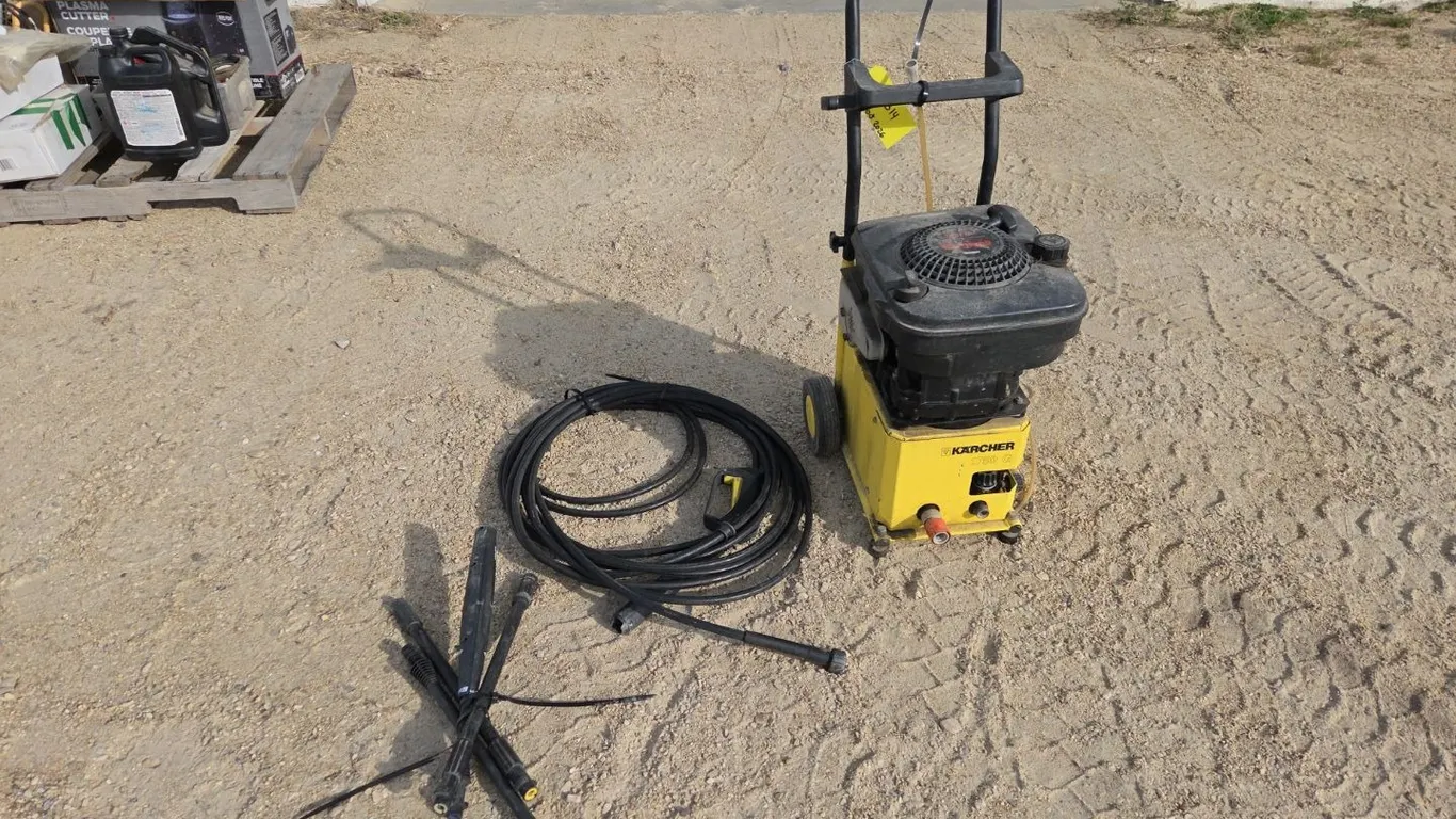 Karcher Gas Pressure Washer c/w Hose & Nozzles, Marked 4 (P9-FL-S2314)
