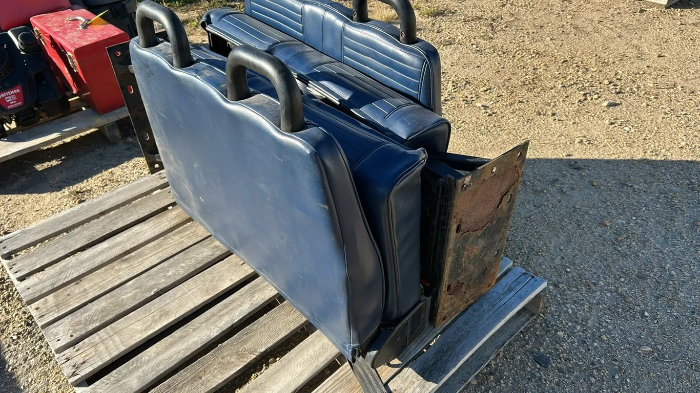 2 Bus Seats Out of a Handicap Bus, Marked 114 (P9-Out- G-S11)