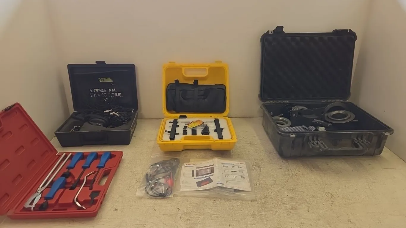Automotive Diagnostic Tools, 3 Containers, Case of Heavy Duty Pullers, Marked 24 (P9-N-S2304)