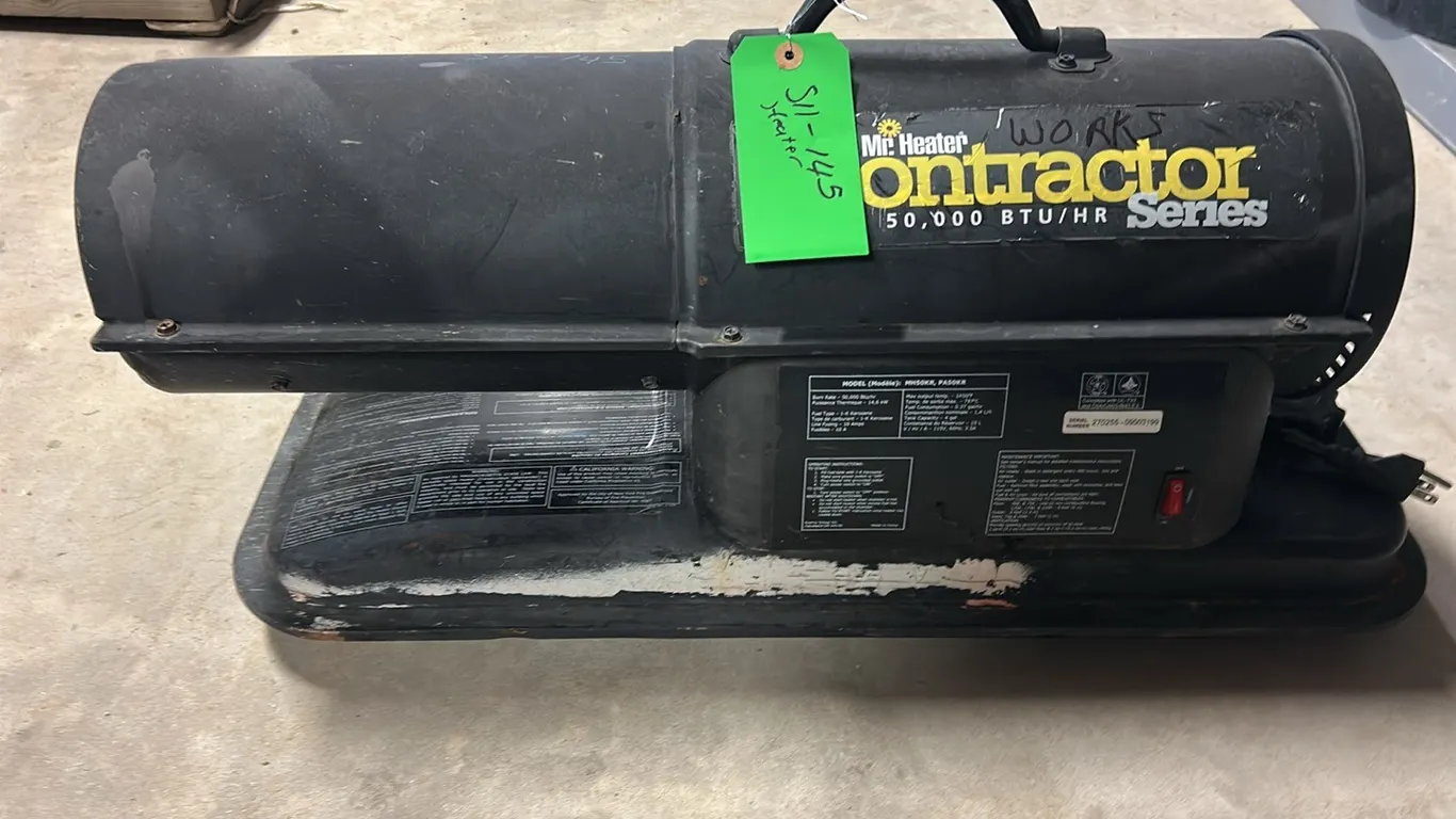 Mr. Heater Contractor Series 50,000 BTU Forced Air Kerosene Heater Model MH50KR/PA50KR, Works as Seller, Marked 145 (P9-K-S11)