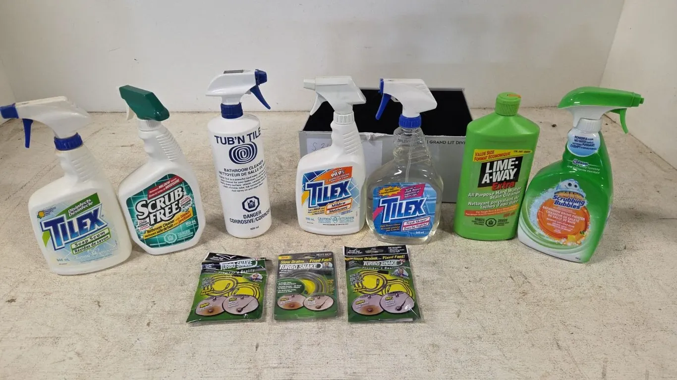 7 Mixed Bathroom Cleaners, Marked 6 (P9-L-S215)