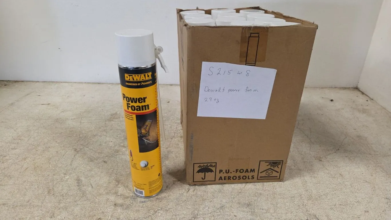 1 Case of 12 Qty Dewalt Power Foam, Marked 8 (P9-L-S215)