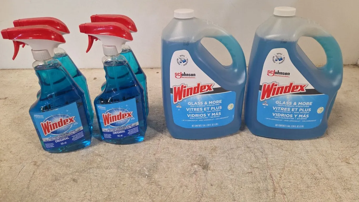 2 Qty Windex Glass Cleaner 3.78L, 4 Qty Windex Original Glass Cleaner 765ml , Marked 19 (P9-S-S215)