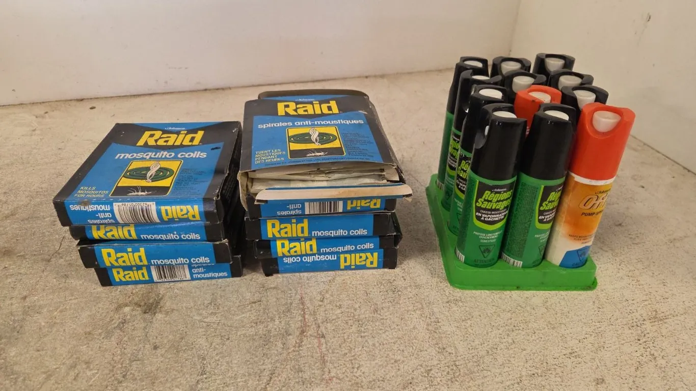 5 Qty Raid Mosquito Coils, 12 Qty Insect Repellent 100ml, Marked 21 (P9-M-S215)