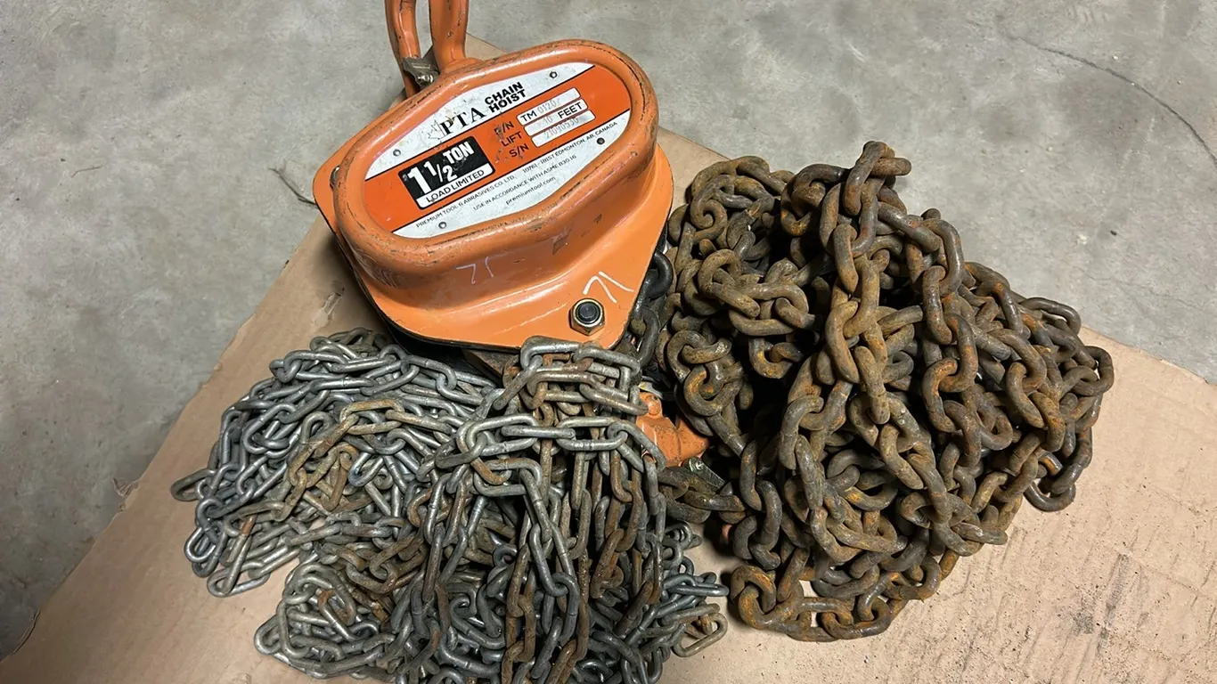 1 PTA 1 1/2 Ton Chain Fall 30 Feet Converted form 10'-30', Marked 5 (P9-FL-S2183)