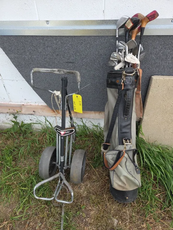 Golf Clubs and Cart (P9-Out-S25)