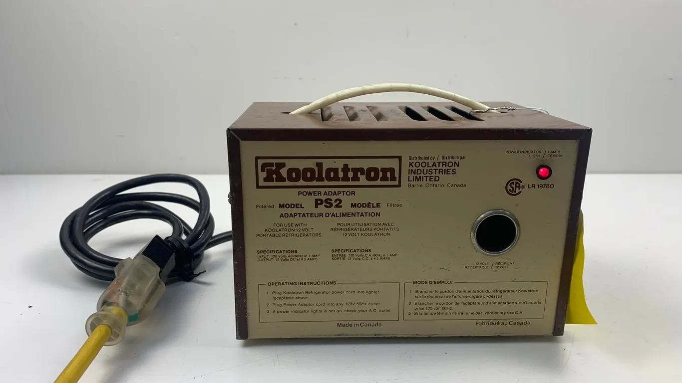 Koolatron PS2 Power Adapter, 12 Volt, Works As Per Seller, Item #4 (P2-WWS2-S37)