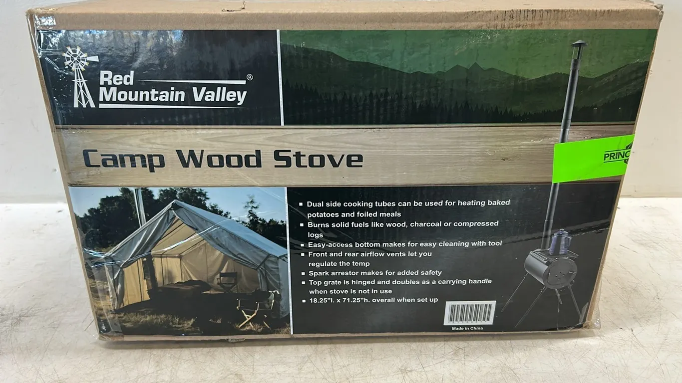 Camp Wood Stove, In Factory Sealed Box (P2-SWT3-S2320)