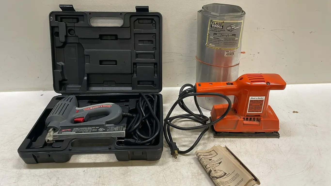 Arrow Brad Nail Gun, B & D Finishing Sander and Flashing (P2-NWT2-S1094)