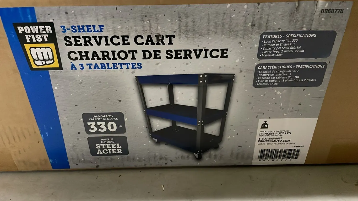Power Fist Service Cart, 330lb Capacity (P2-NWT3-S387)