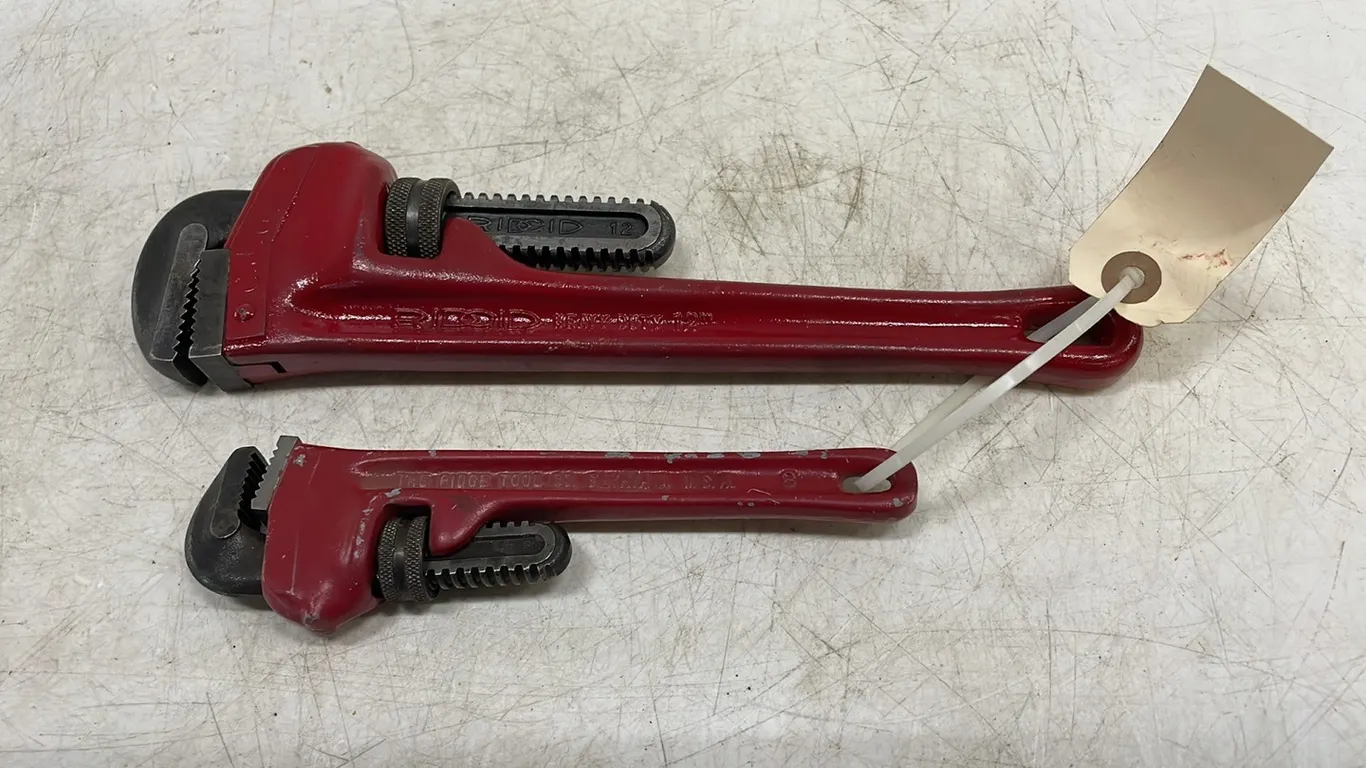 8" & 12" Ridgid Pipe Wrenches, Marked #26 (P2-EWT1-S39)