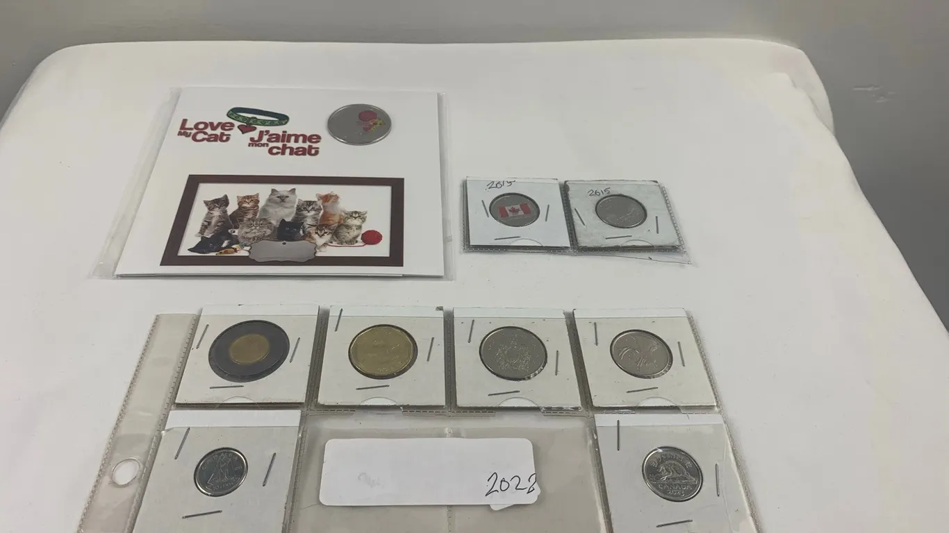 2023 Coin Set, .25 Cent 2015 Quarters and Love My Cat 2017 .25 Cent Coin, Item #8 (P6-S2162)