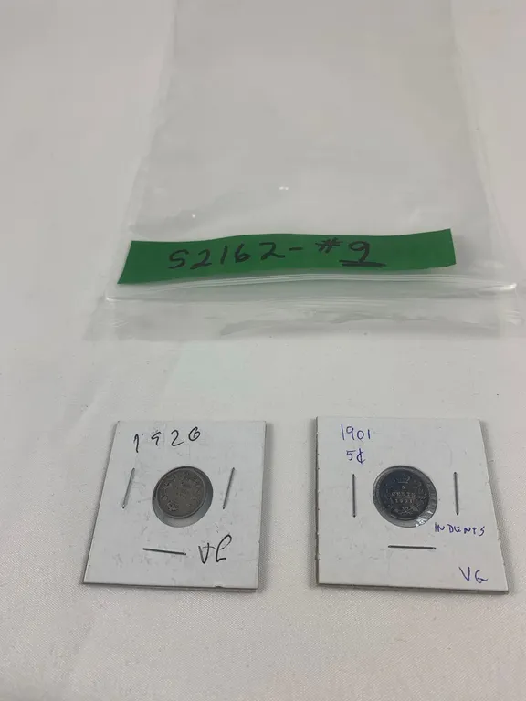 .05 Cent Coin 1901 + 1920, Item #9 (P6-S2162)