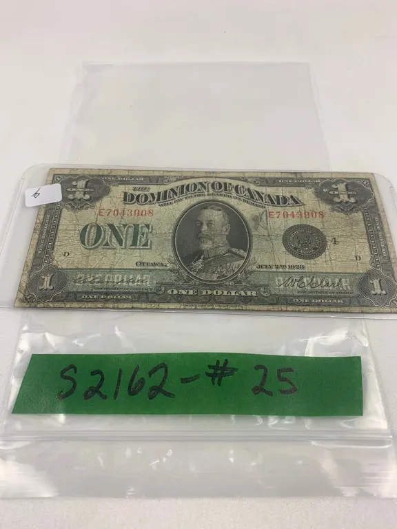 1923 Dominion of Canada $1 Bill, Items #25 (P6-S2162)