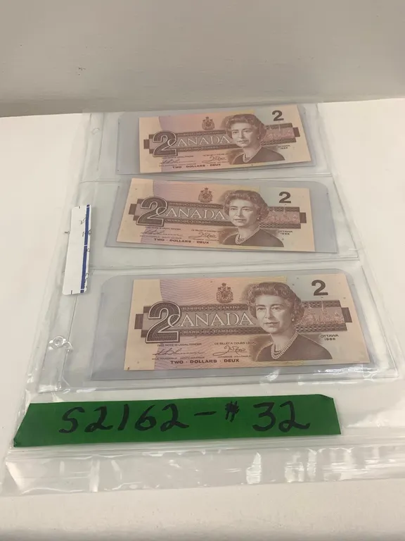 3 - $2 Bills, Item #32 (P6-S2162)
