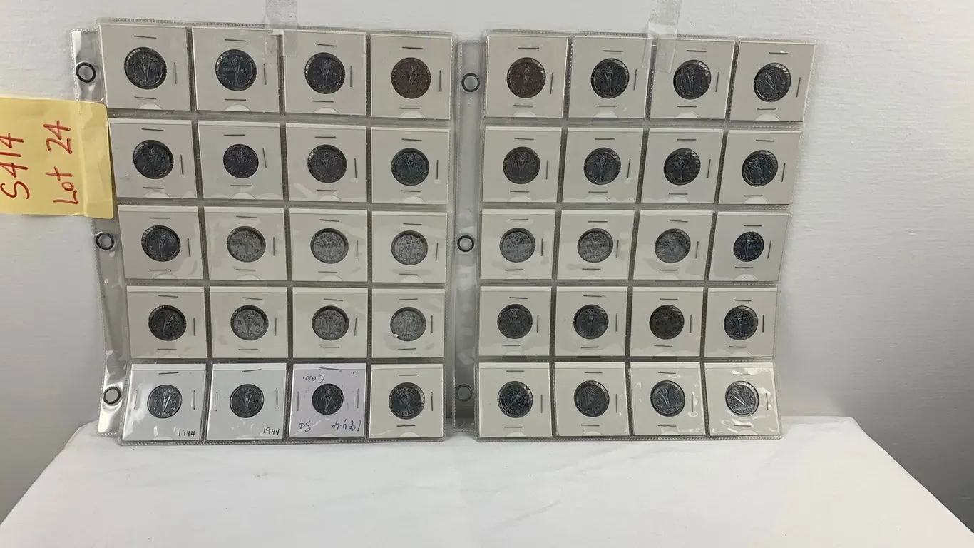 Victory Canadian Nickels: 1944 (20 Coins) and 1945 (20 Coins), Item #24 (P6-S414)