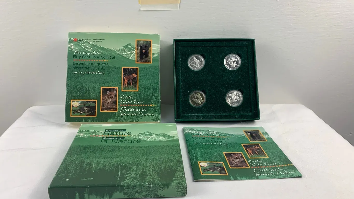Silver 92.5% $0.50 Canadian 4-Coin Set Little Wild Ones 1996, Item #30 (P6-S414)