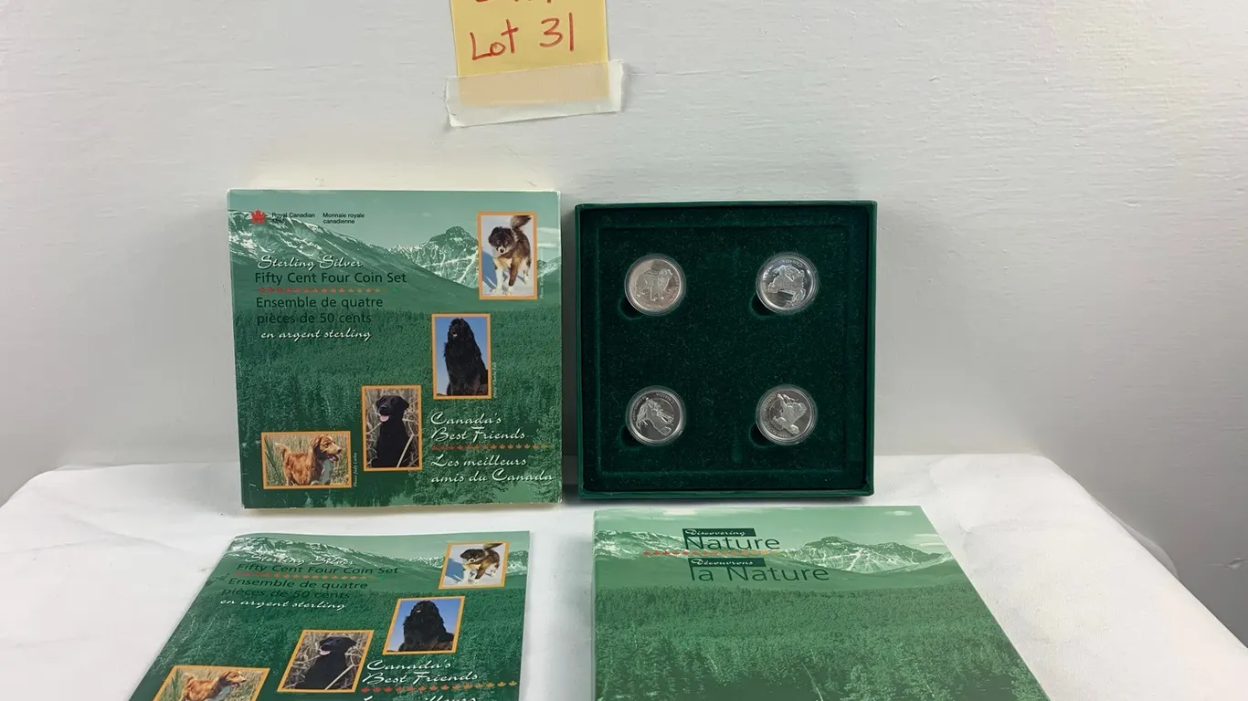 Silver 92.5% $0.50 Canadian 4-Coin Set Canada's Best Friends 1997, Item #31 (P6-S414)