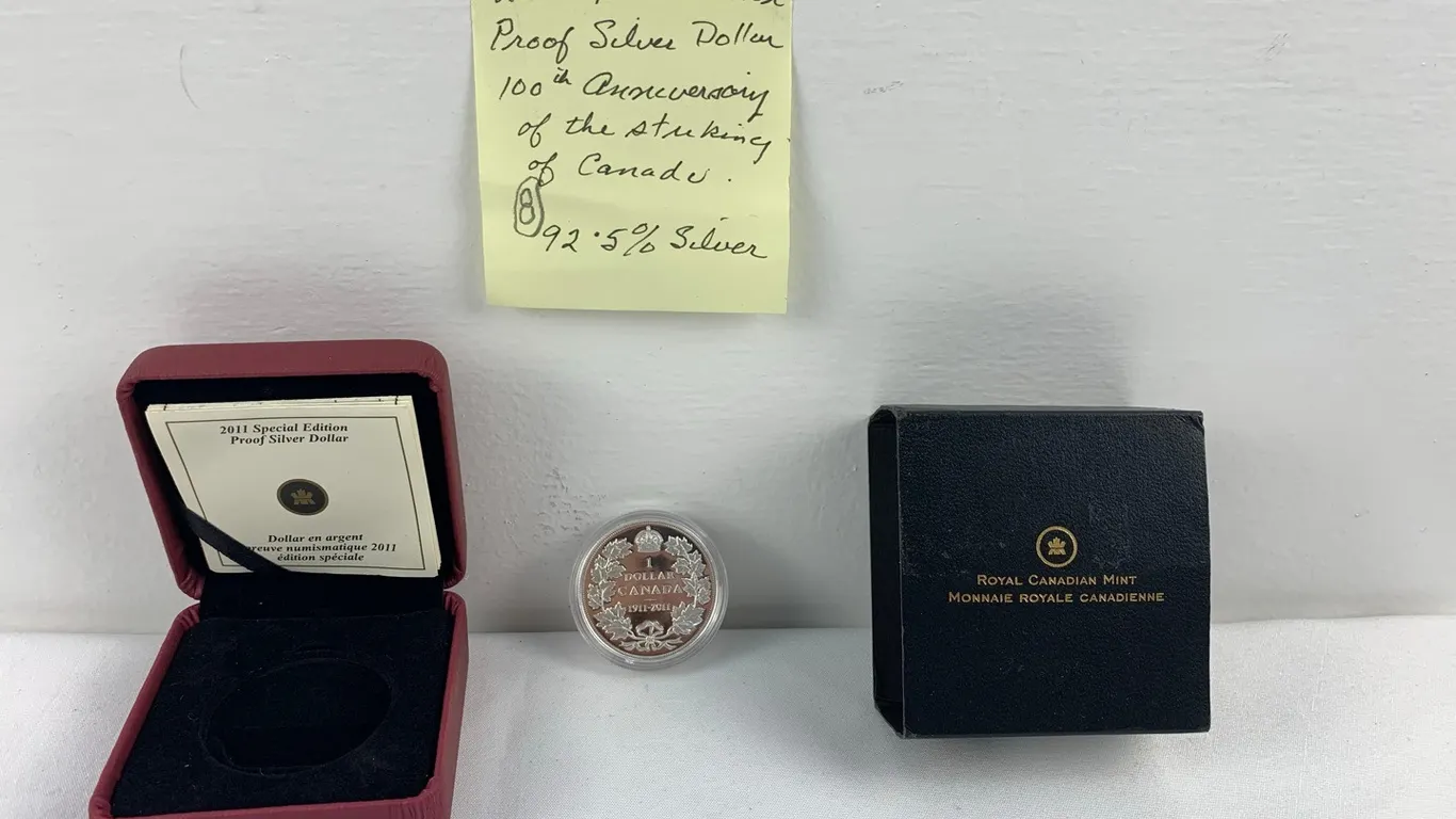 2011 Special Edition Proof Silver Dollar, 100th Anniversary of the Striking of Canada, Item #8 (P6-S1656)