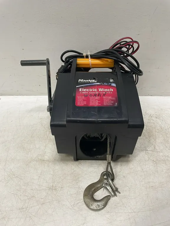 Master Lock Electric Winch Capacity 2000Lbs, Model 2953AT12V, Works As Per Seller, Marked 16 (P3-WWS7-S11)