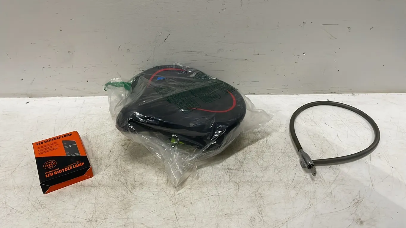 Wide Compact Bicycle Seat with Lock and LED Bicycle Taillight, Marked 47 (P3-WWS8-S11)
