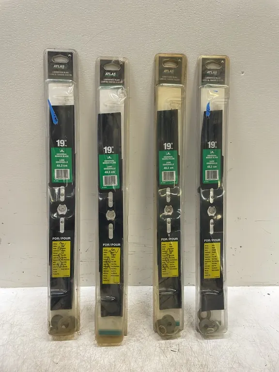 4 Atlas Lawn Mower Blade 19", Unused in Package, Marked 94 (P3-R1T1-S11)