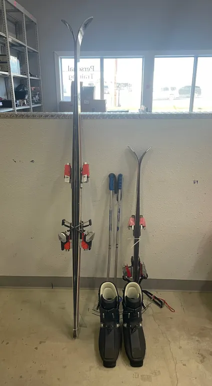 Set of Super Star Adult Skis with Weinmann Boots, Approx Size 9 and Set of Children's Fisher Skis with Poles, Item #30 (P3-NWFL-S483)