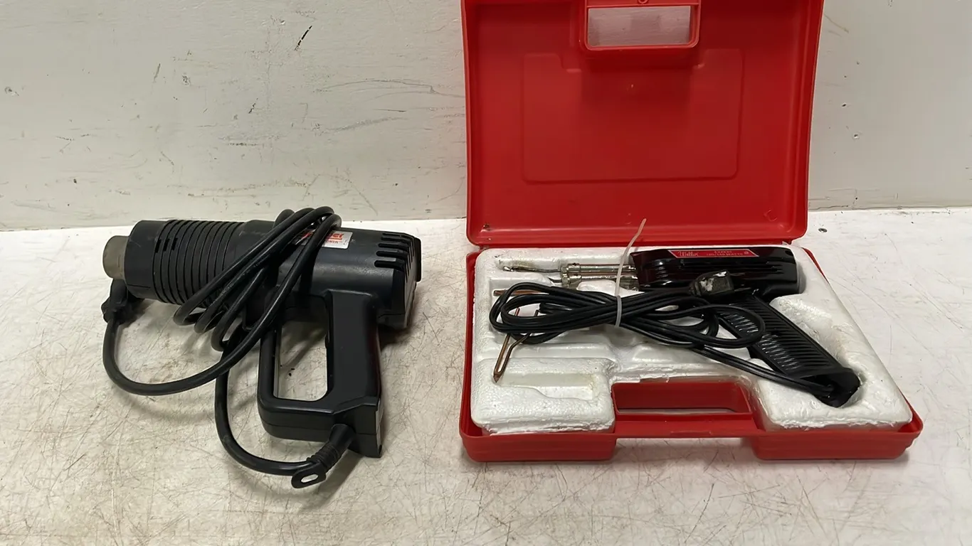 Flat of Easy Power Deluxe Heat Gun and Weller Soldering Gun, Both Work As Per Seller, Item #31 (P3-R1T7-S483)