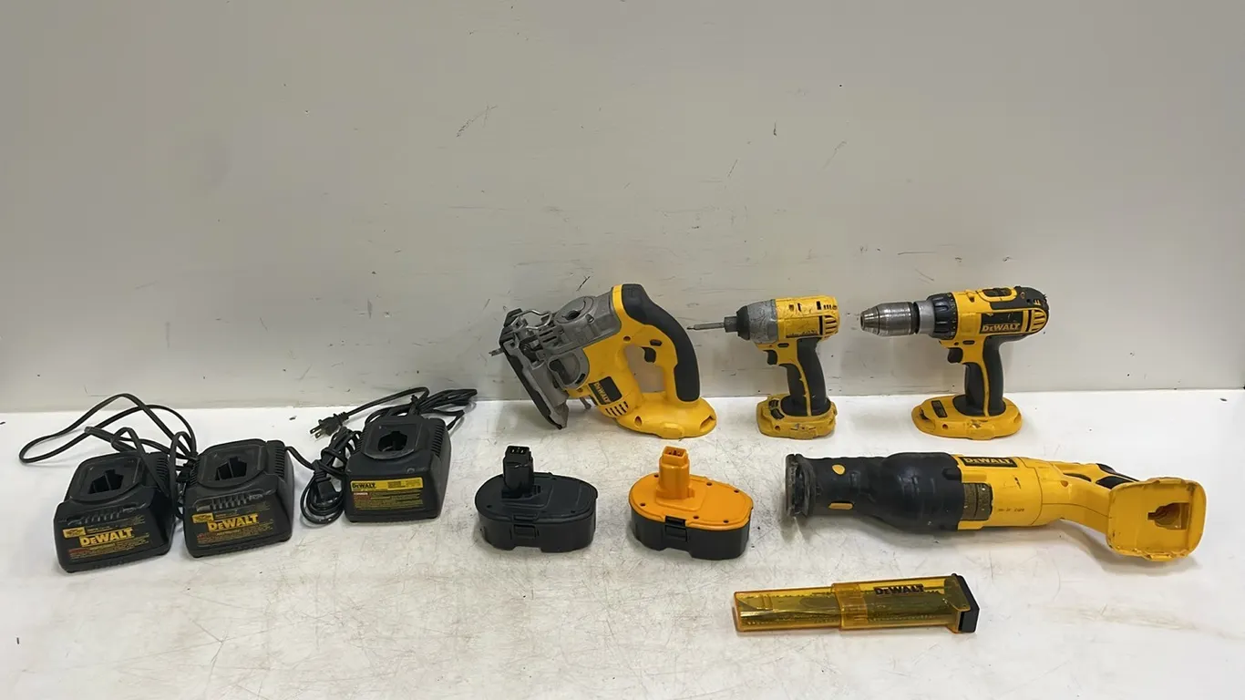 10 Pc DeWalt Battery Operated Tools with 3 Chargers and 2 Batteries, All In Good Working Order As Per Seller, Item #4 (P3-R1T9-S1028)