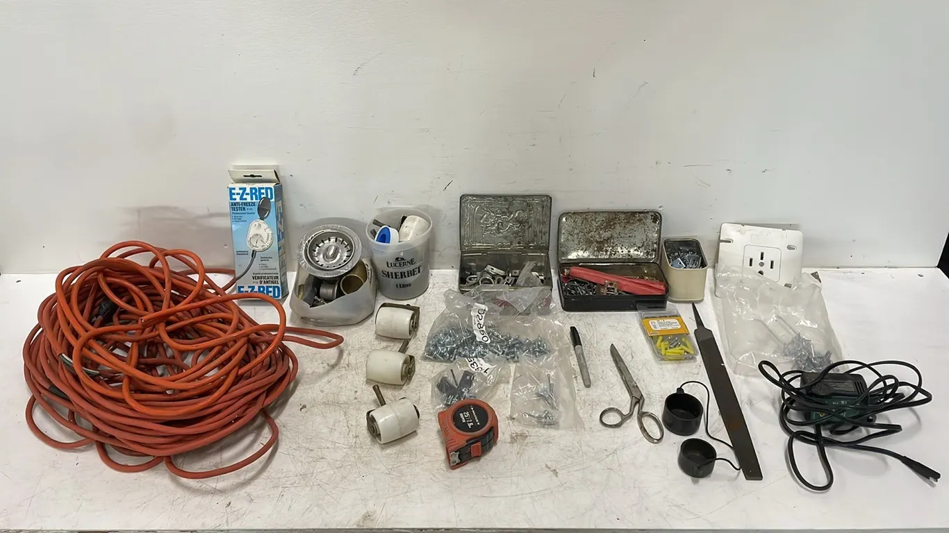 Electrical Cords, File, Metal Boxes, Anti-Freeze Tester and More As Per Pictures, Item #7 (P3-R2T3-S2303)