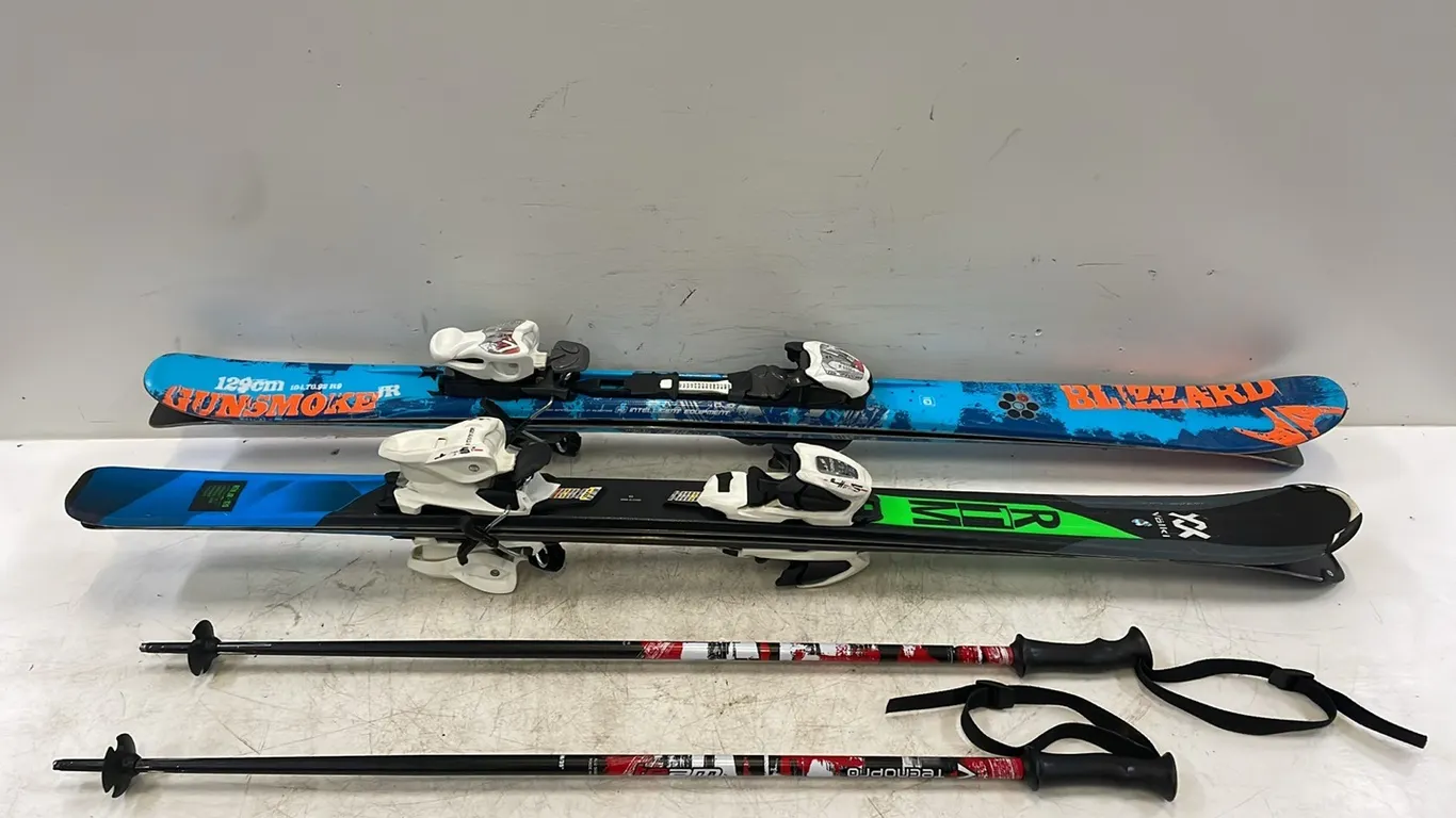 Blizzard Gunsmoke 129Cm Skis, RTM JR - 120 Skis and Tecnopro Poles (P3-R3T1-S1835)