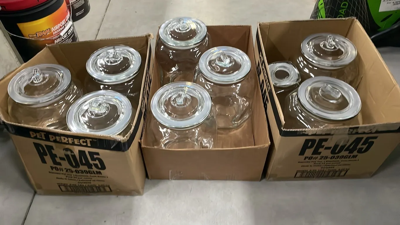 8 - 5 Cent Peanut Storage Jars, Item #30 (P3-R3T5-S1074)
