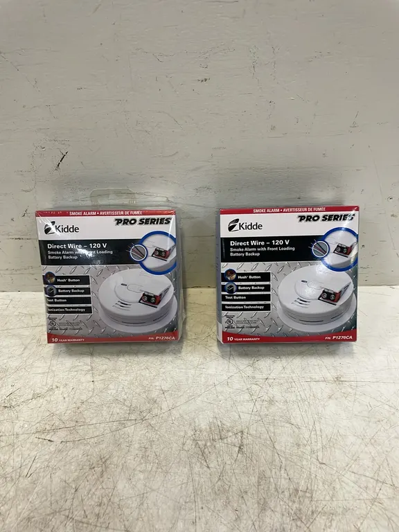 2 - 120V Direct Wire Smoke Alarms, New As Per Seller (P3-R2T8-S732)
